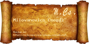 Milovanovics Csegő névjegykártya